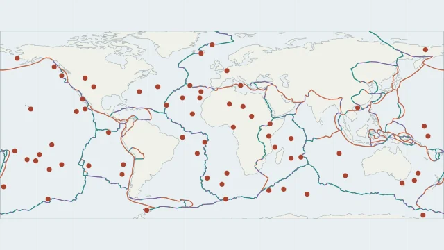 Volcanic Hotspot Map: static overview of this map